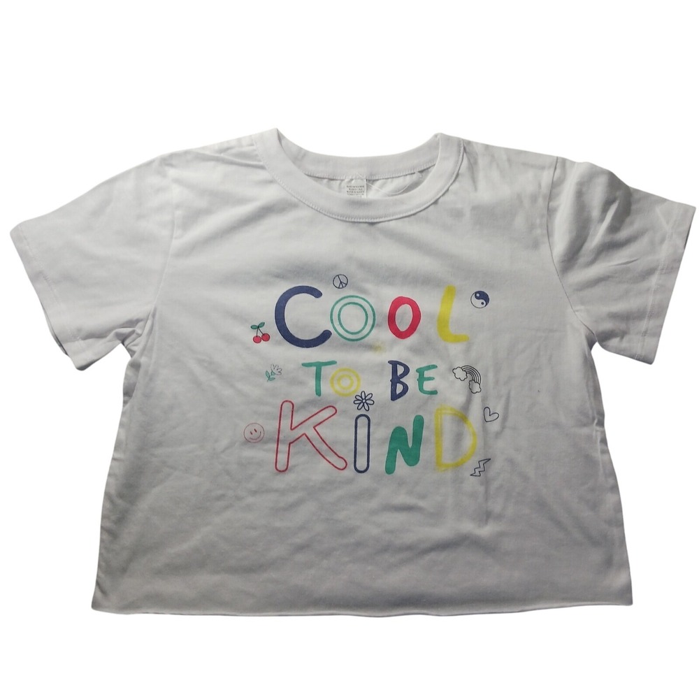 Cool to Be Kind Crop Tee Women's M NWT Positive Graphic Top Y2K Retro Style